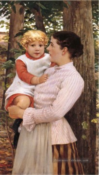  James Art - Mère et enfant Impressionniste James Carroll Beckwith